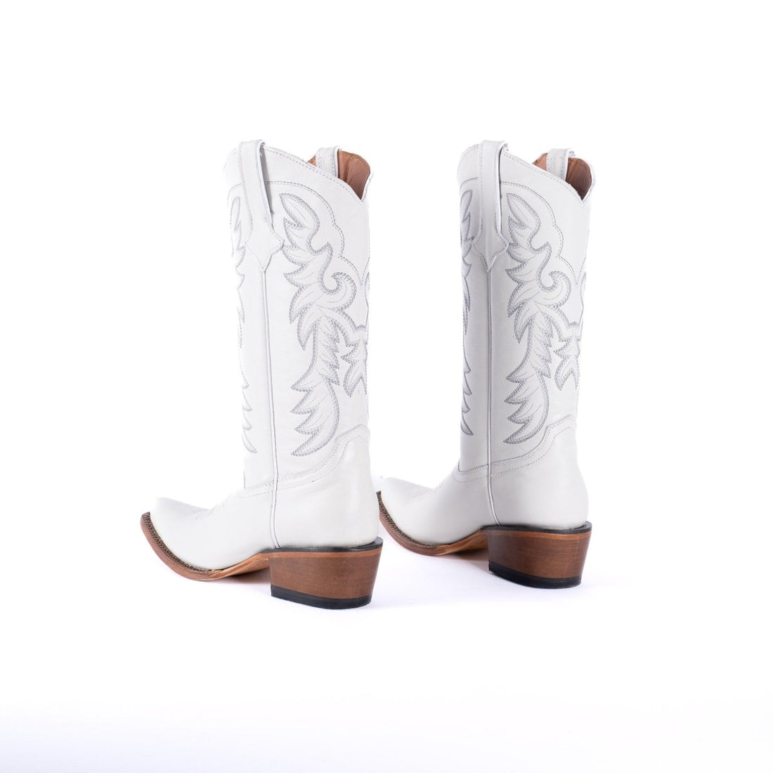 TANNER MARK WOMEN’S Classic White Calf Cowgirl Boots Snip toe - Rancho Sementalvariable