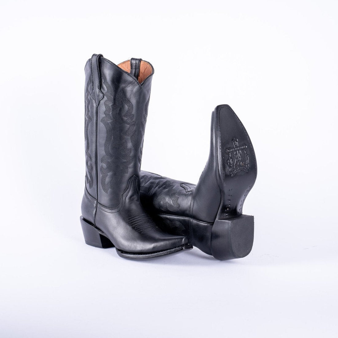 TANNER MARK WOMEN’S Dark Horse Classic Black Calf Cowgirl Boots Snip toe - Rancho Sementalvariable