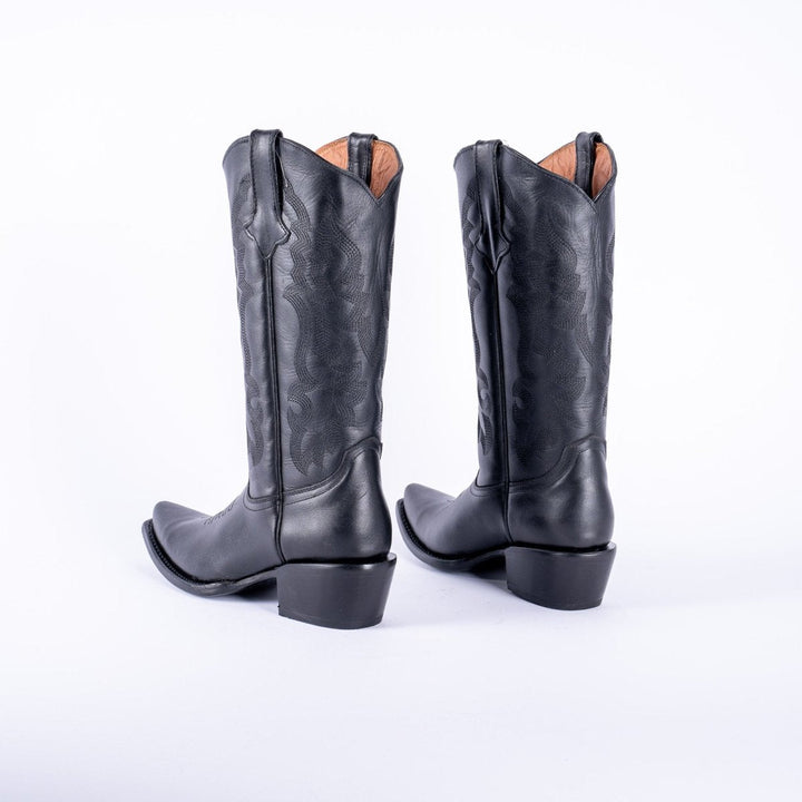 TANNER MARK WOMEN’S Dark Horse Classic Black Calf Cowgirl Boots Snip toe - Rancho Sementalvariable