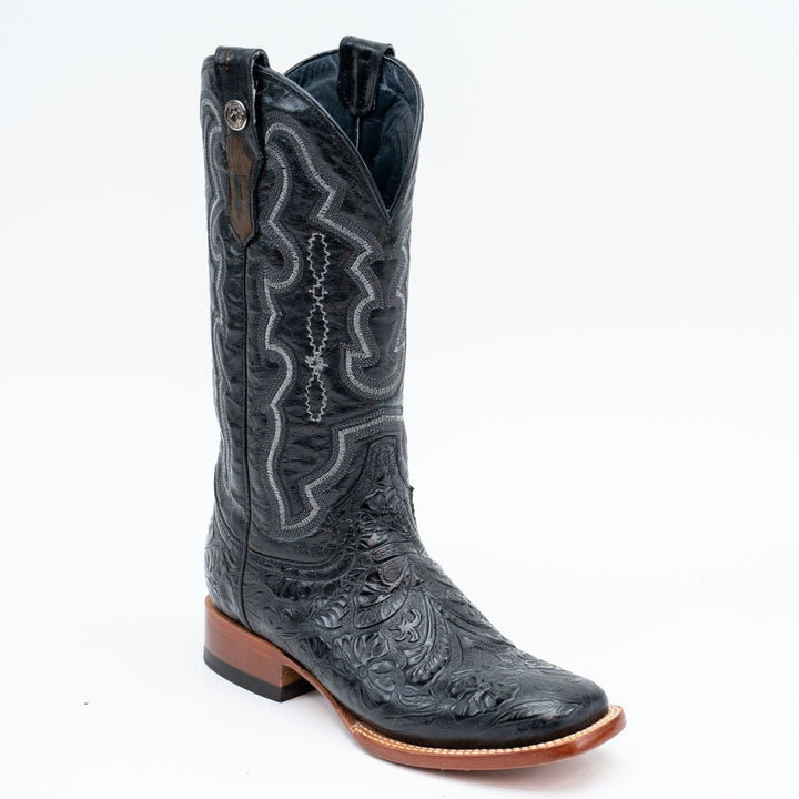 TANNER MARK WOMEN’S Handtooled Black Cowgirl Boots - Rancho Sementalvariable