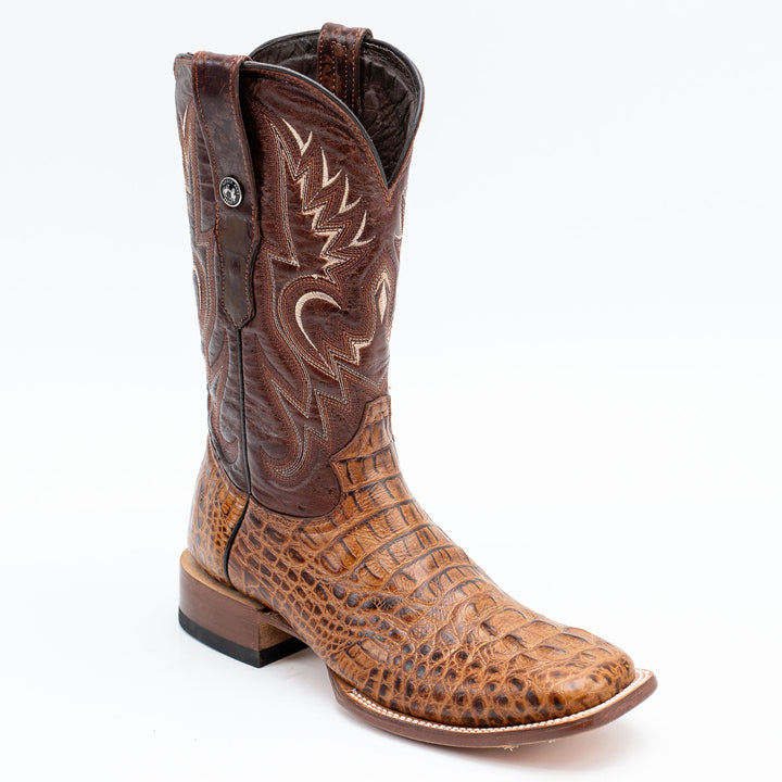 TANNER MARK MEN'S Print Croc Hornback Cognac Cowboy Boots