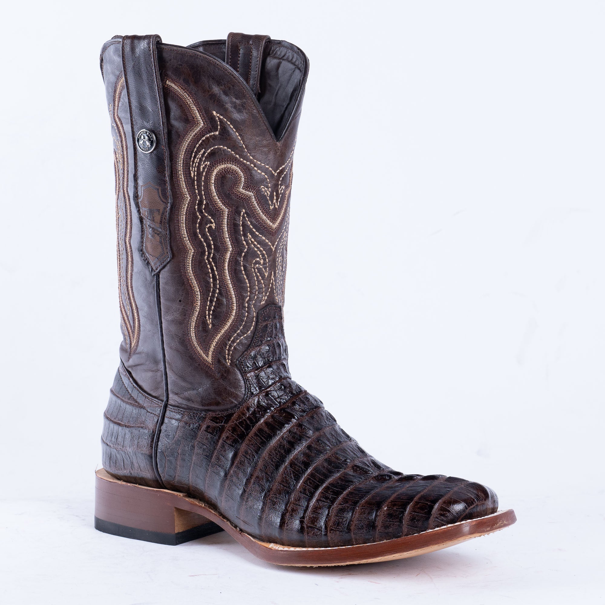 TANNER MARK MEN'S Print Croc Tail Brown Cowboy Boots