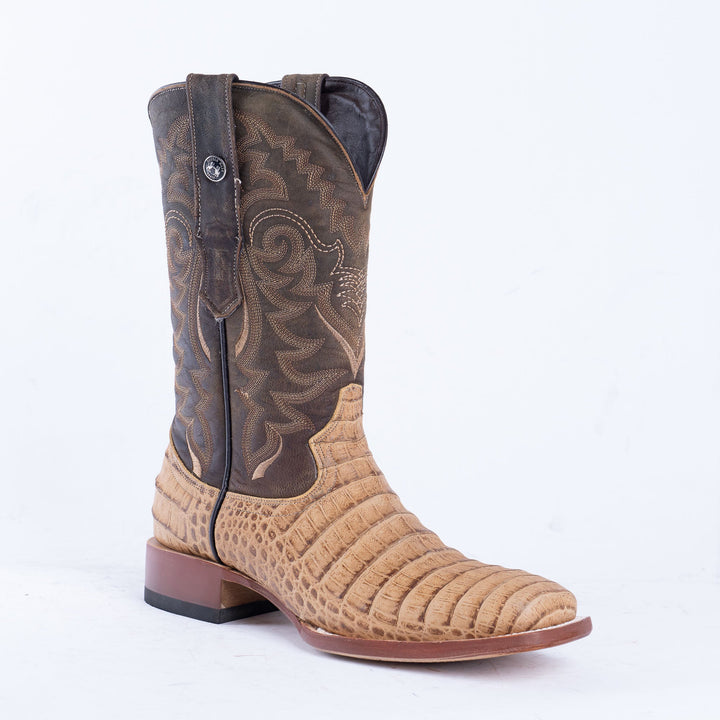 TANNER MARK MEN'S Print Croc Belly MD Antique Cowboy Boots