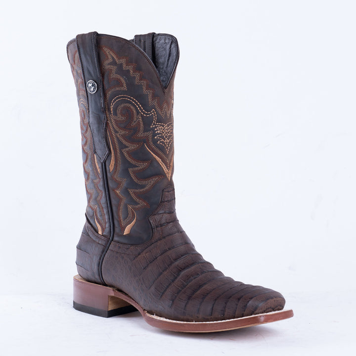 TANNER MARK MEN'S Print Croc Belly MD Nicotine Cowboy Boots