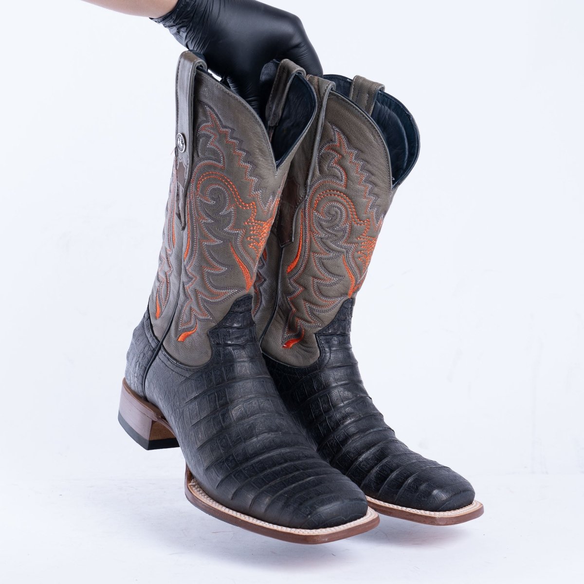 TANNER MARK MEN’S Caiman Belly Black Print Western Boots With Hybrid Sole - Rancho Sementalvariable