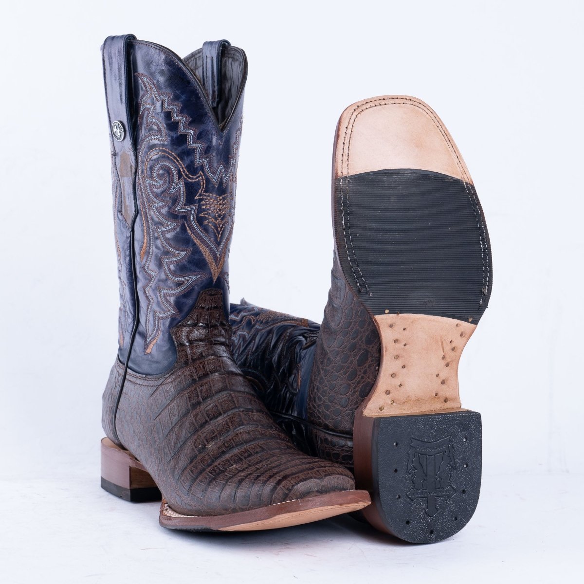 TANNER MARK MEN'S Caiman Belly Brown Western Boots Whit Hybrid Sole - Rancho Sementalvariable