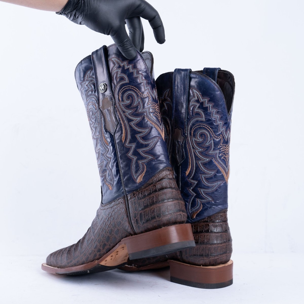 TANNER MARK MEN'S Caiman Belly Brown Western Boots Whit Hybrid Sole - Rancho Sementalvariable