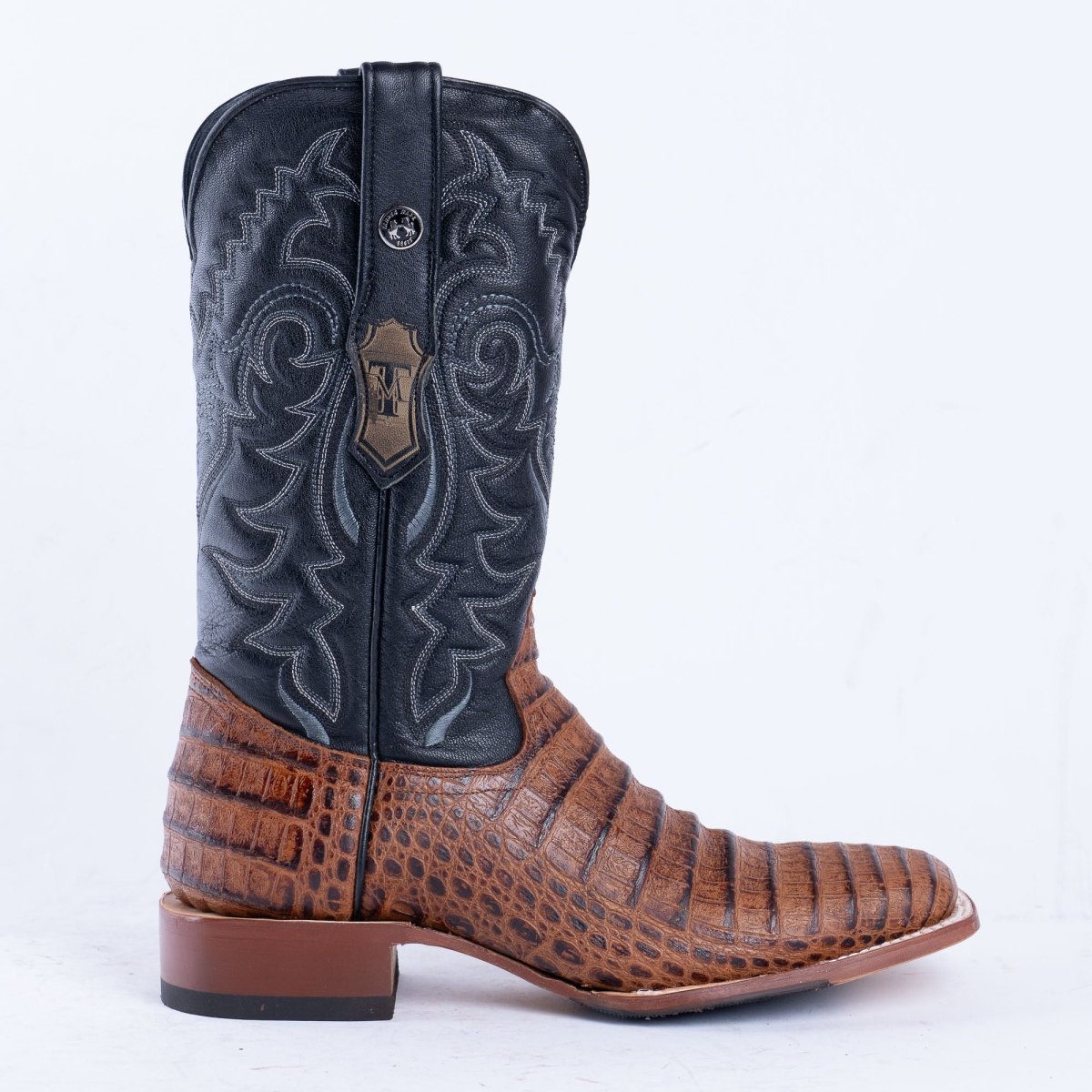 TANNER MARK MEN'S Caiman Belly Cognac Western Boots Whit Hybrid Sole - Rancho Sementalvariable