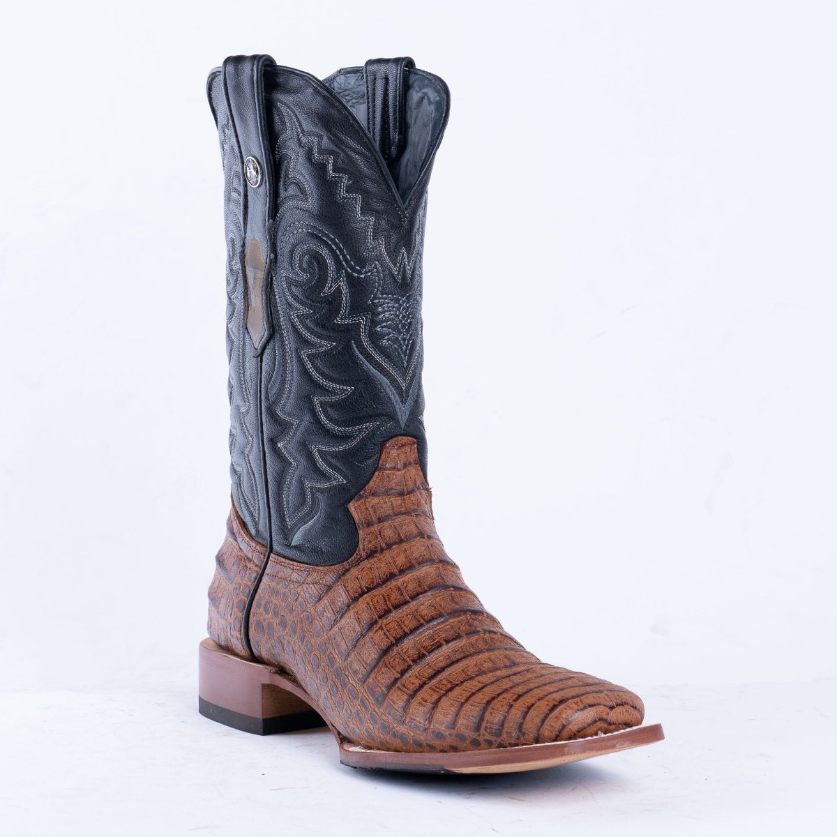 TANNER MARK MEN'S Caiman Belly Cognac Western Boots Whit Hybrid Sole - Rancho Sementalvariable