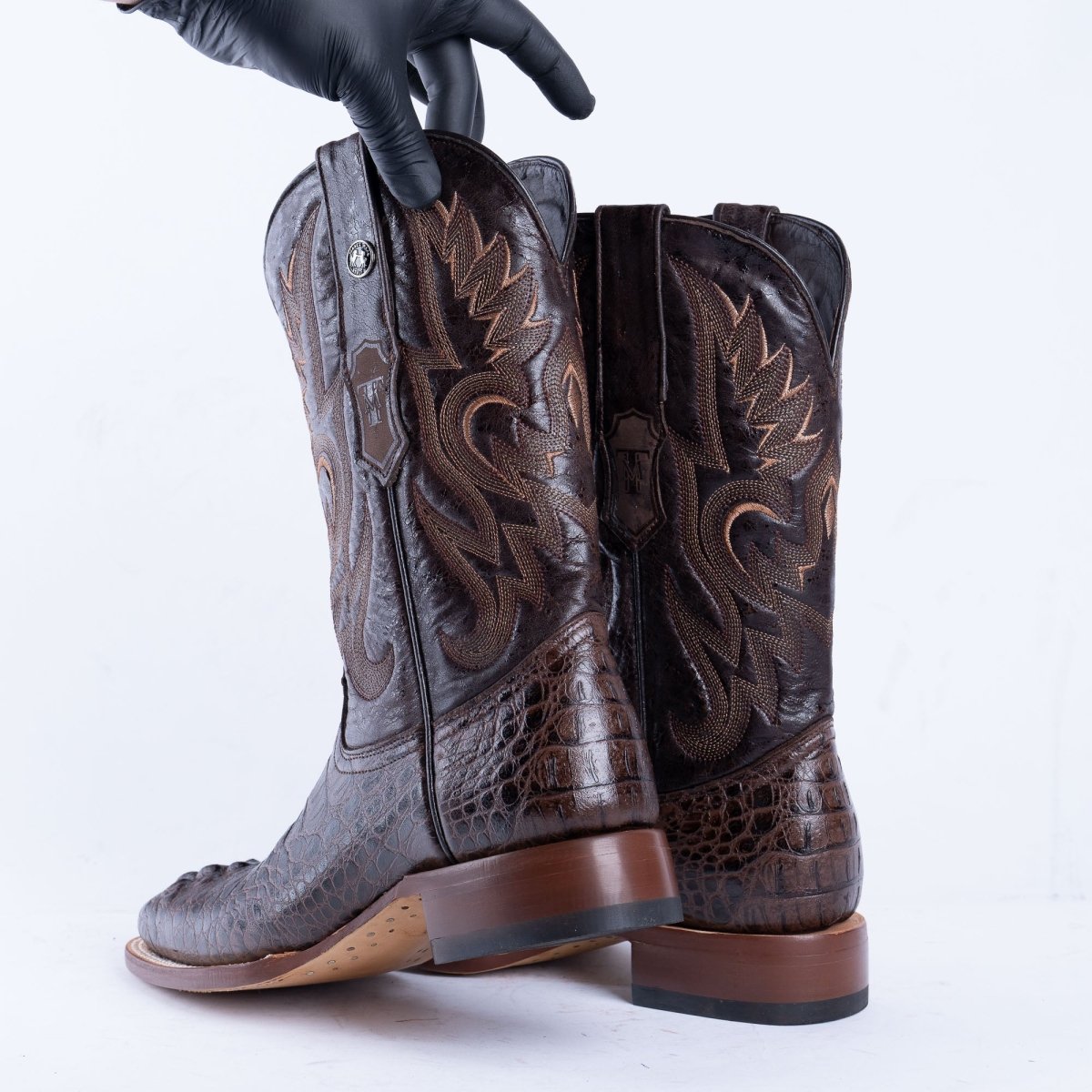 TANNER MARK MEN'S Croc Hornback Brown Print Western Boots - Rancho Sementalvariable