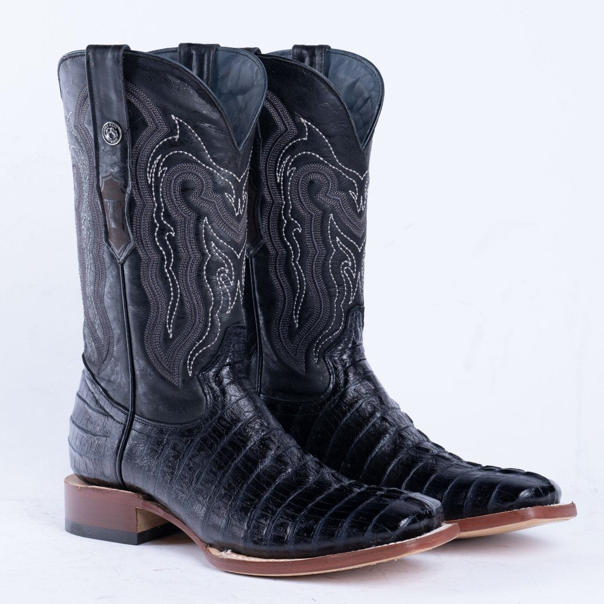 TANNER MARK MEN'S Croc Tail Black Print Western Boots - Rancho Sementalvariable