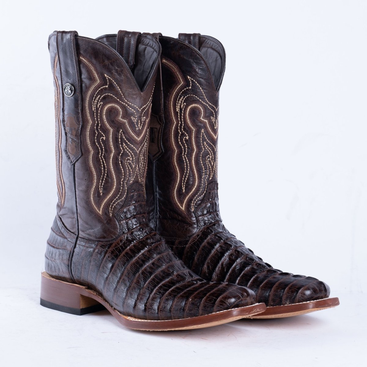 TANNER MARK MEN'S Croc Tail Brown Print Western Boots - Rancho Sementalvariable