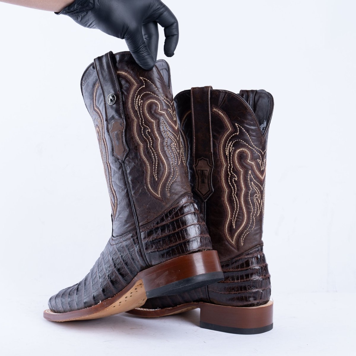 TANNER MARK MEN'S Croc Tail Brown Print Western Boots - Rancho Sementalvariable