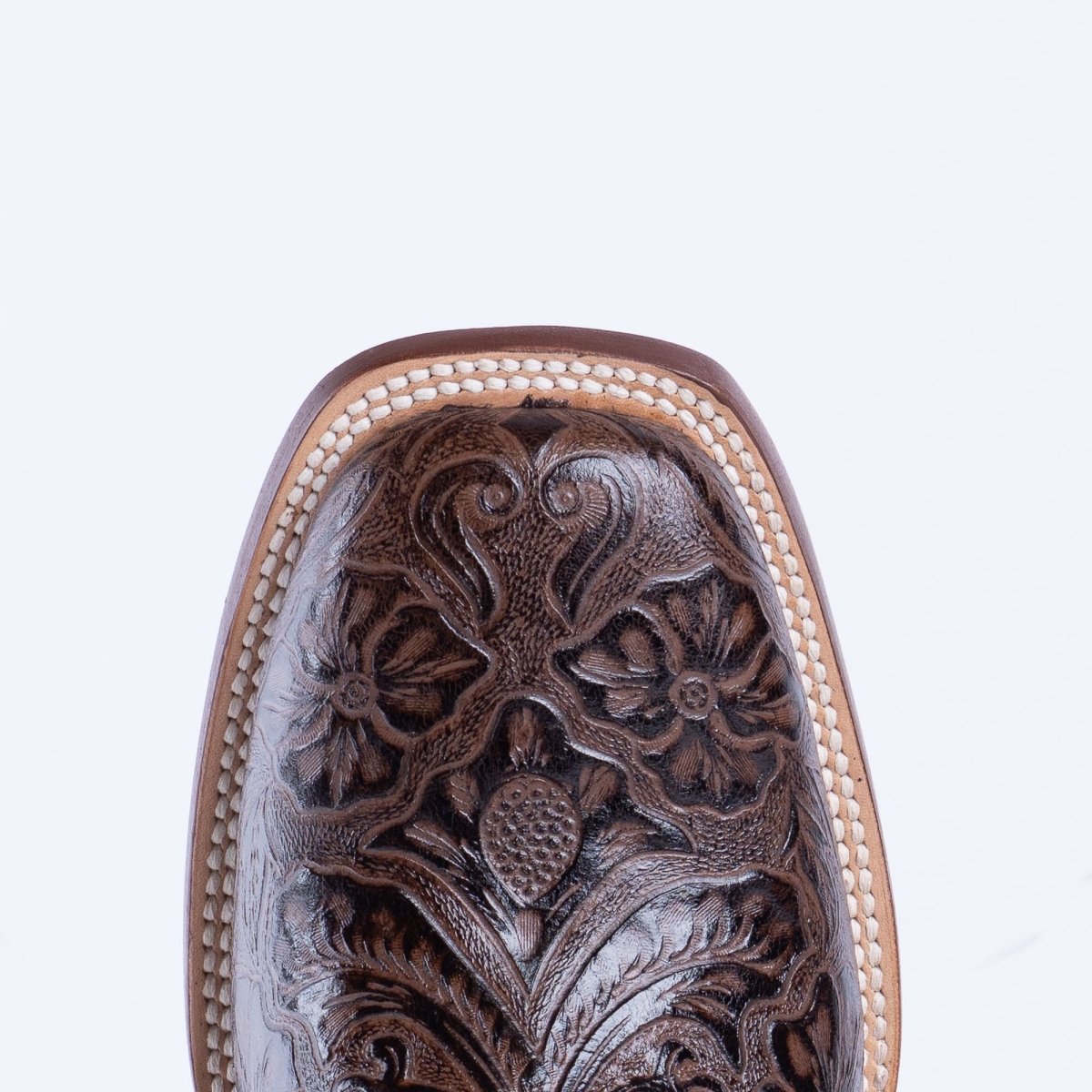 TANNER MARK MEN’S HandTooled Brown Print Western Boots - Rancho Sementalvariable