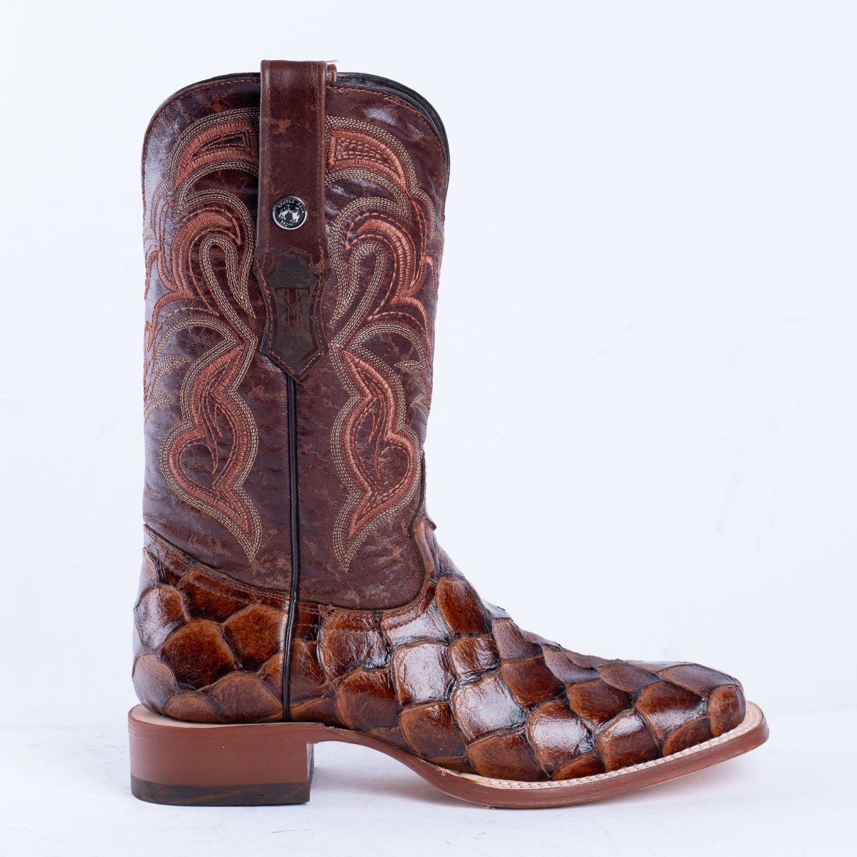 TANNER MARK MEN’S Monster Fish Cognac Print Western Boots - Rancho Sementalvariable