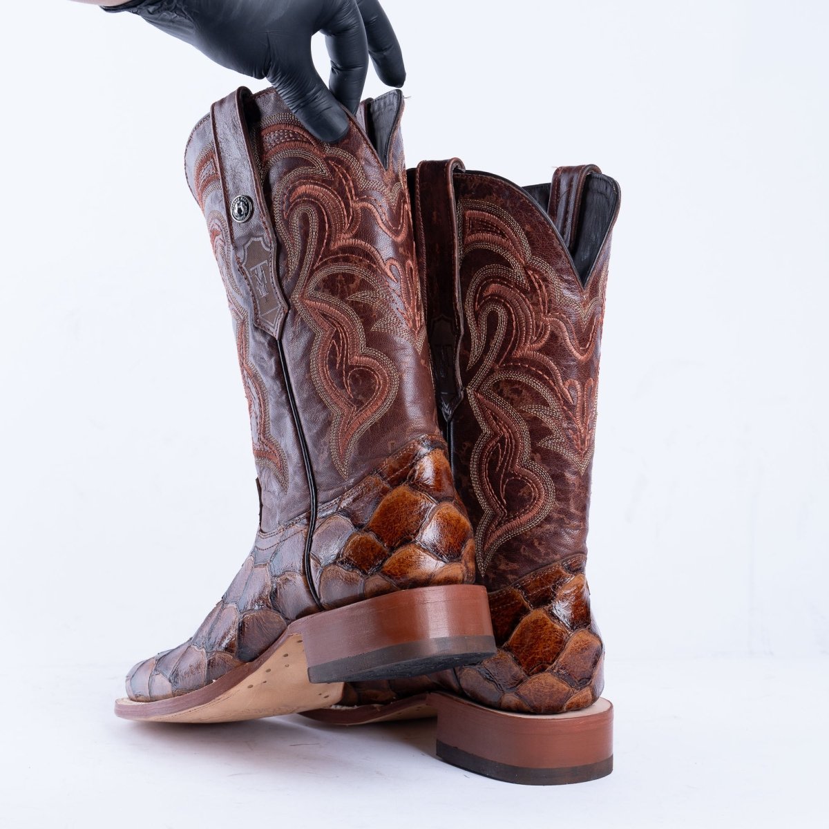 TANNER MARK MEN’S Monster Fish Cognac Print Western Boots - Rancho Sementalvariable