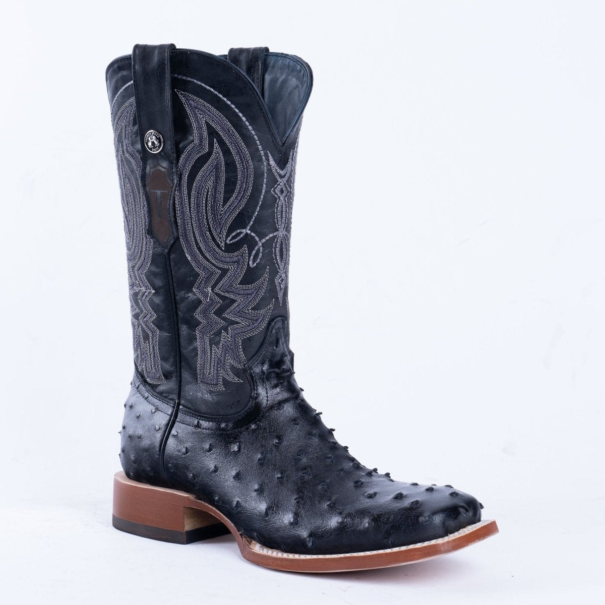 TANNER MARK MEN’S Ostrich Black Print Western Boots - Rancho Sementalvariable