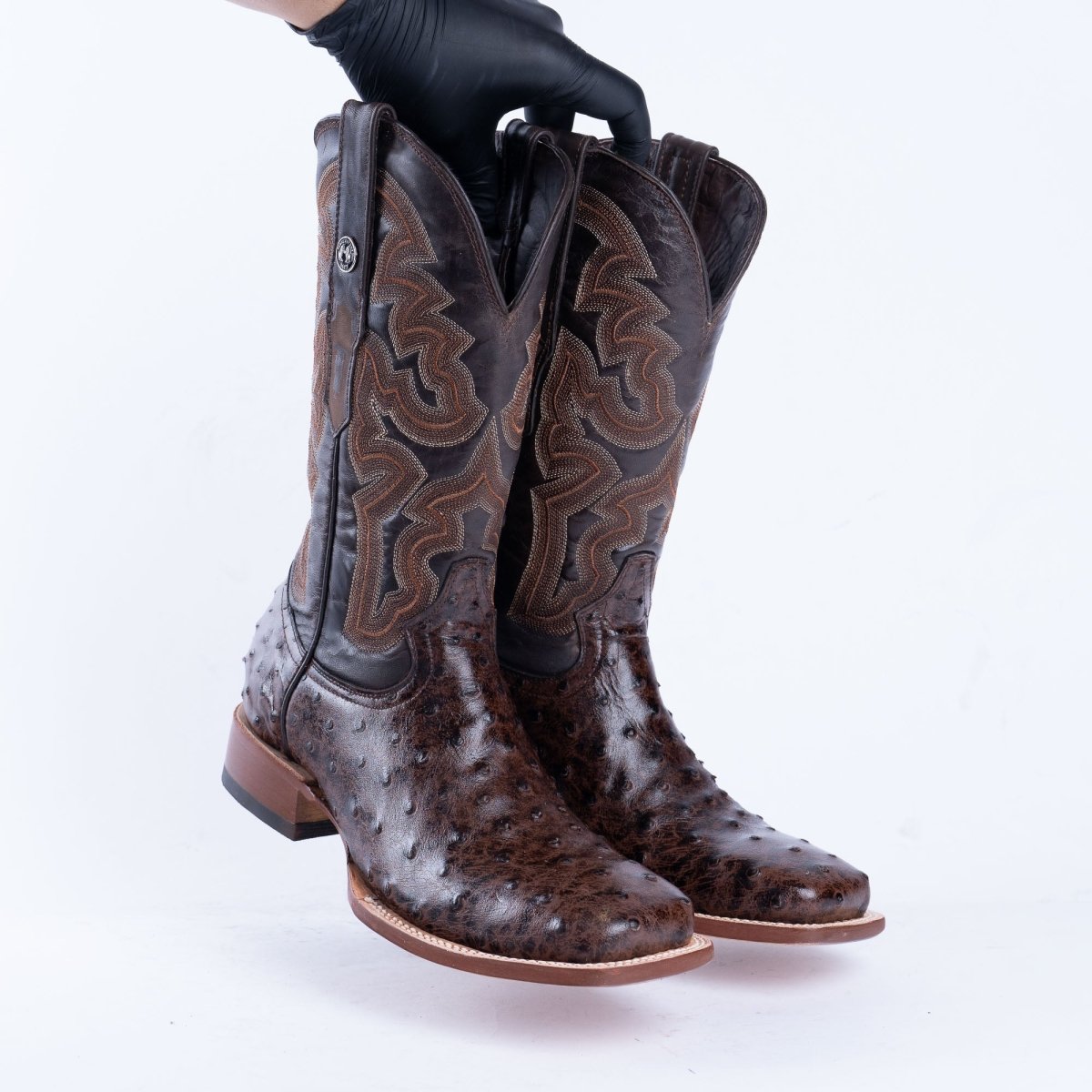 TANNER MARK MEN’S Ostrich Brown Print Western Boots - Rancho Sementalvariable