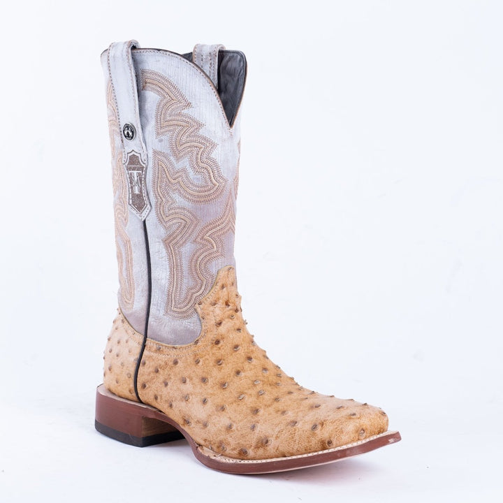 TANNER MARK MEN’S Ostrich Rustic Orix Print Western Boots - Rancho Sementalvariable