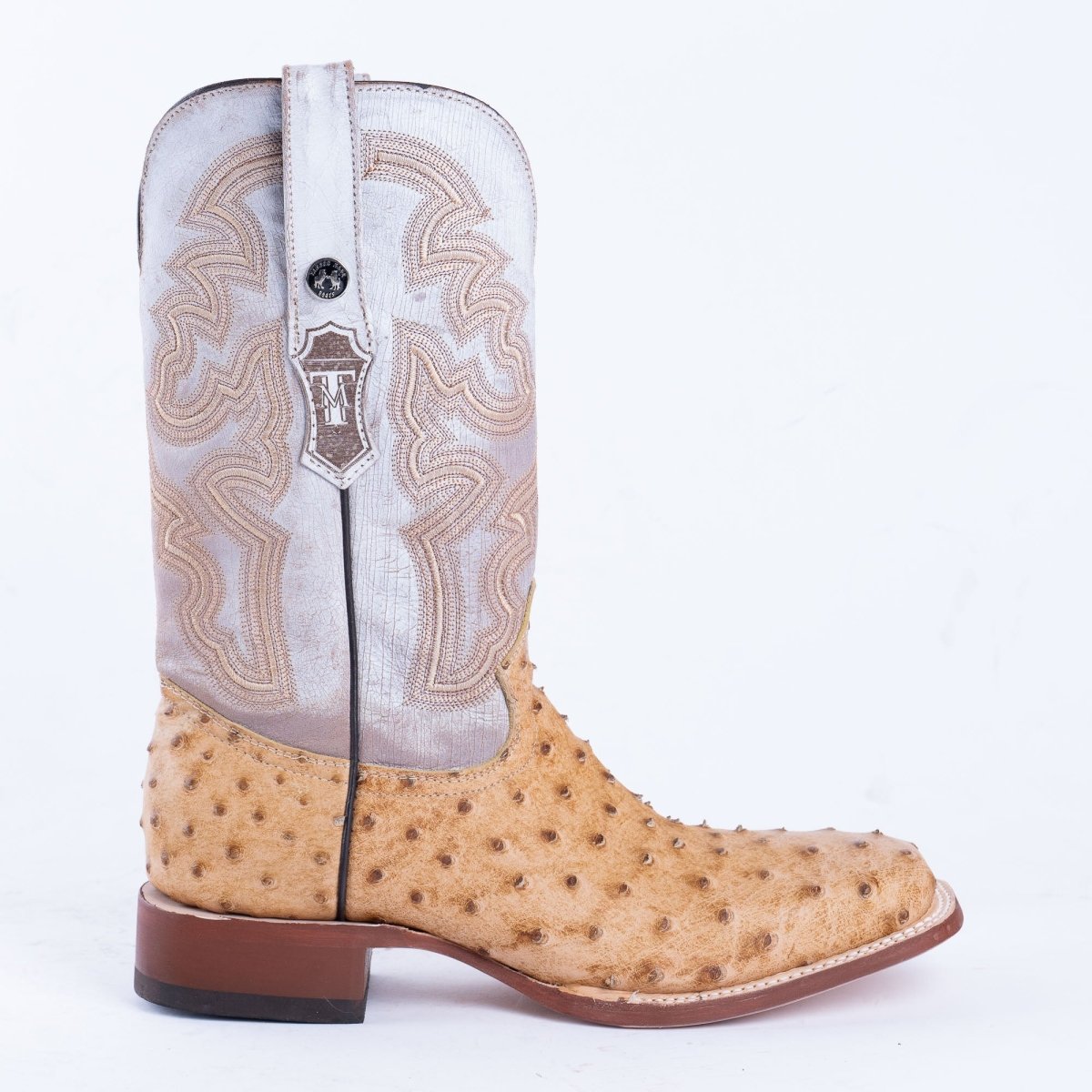 TANNER MARK MEN’S Ostrich Rustic Orix Print Western Boots - Rancho Sementalvariable