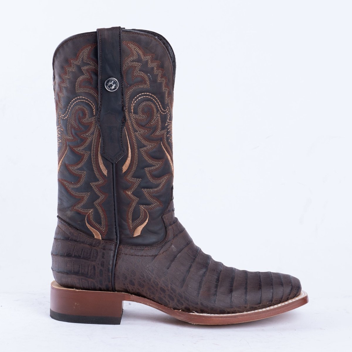 TANNER MARK MEN'S Print Croc Belly MD Nicotine Cowboy Boots - Rancho Sementalvariable