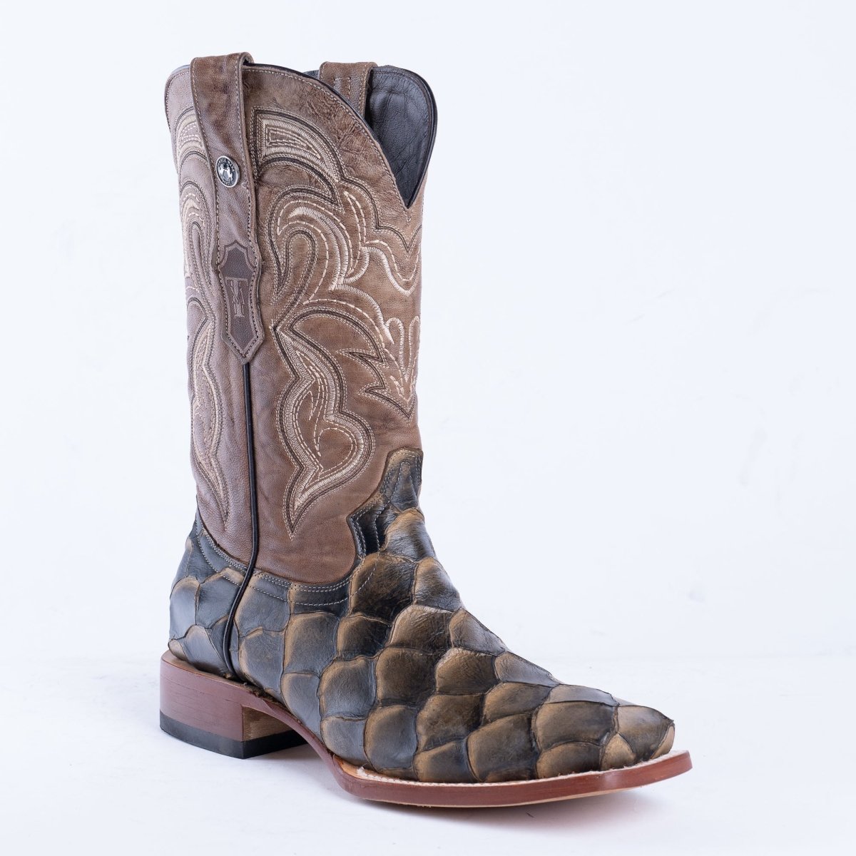 TANNER MARK MEN'S Print Monster Fish Orix & Black Cowboy Boots - Rancho Sementalvariable