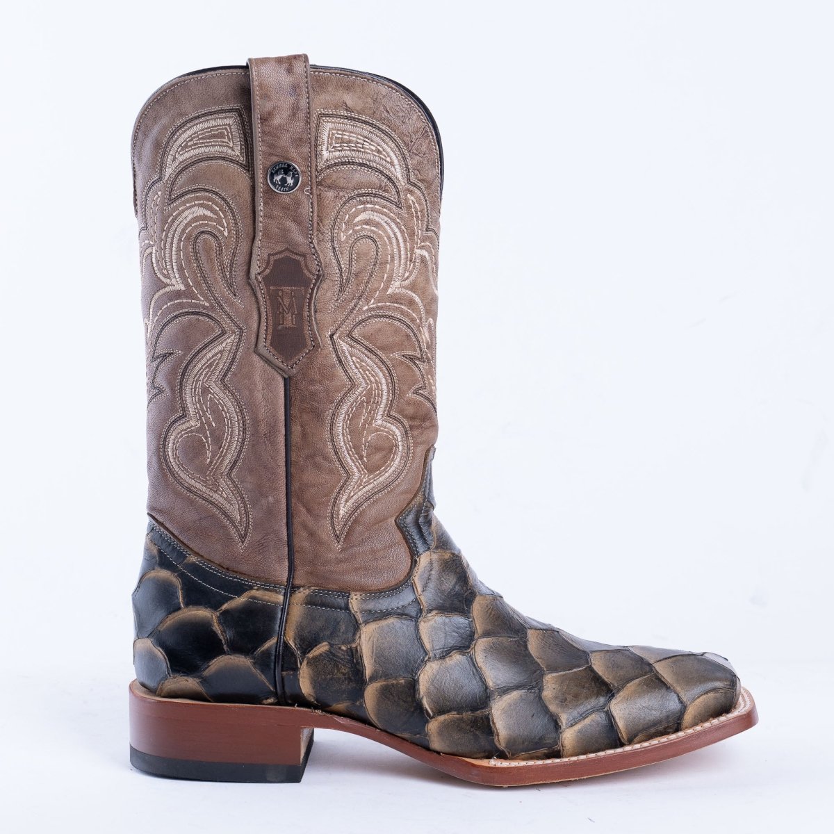 TANNER MARK MEN'S Print Monster Fish Orix & Black Cowboy Boots - Rancho Sementalvariable