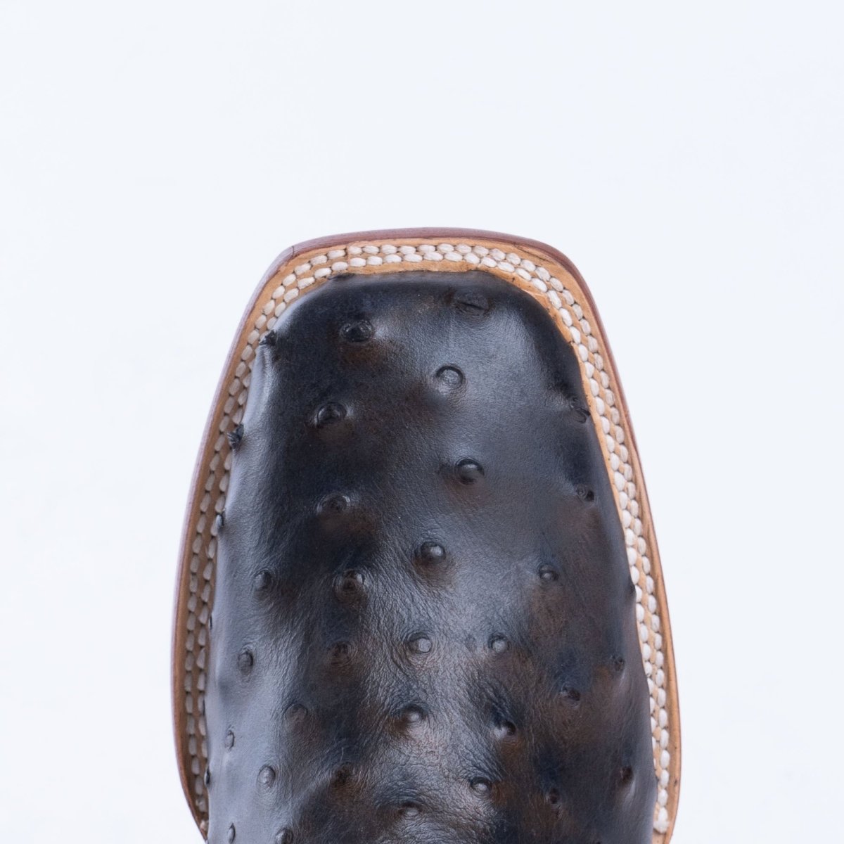 TANNER MARK MEN'S Print Ostrich Black & Brown Cowboy Boots - Rancho Sementalvariable