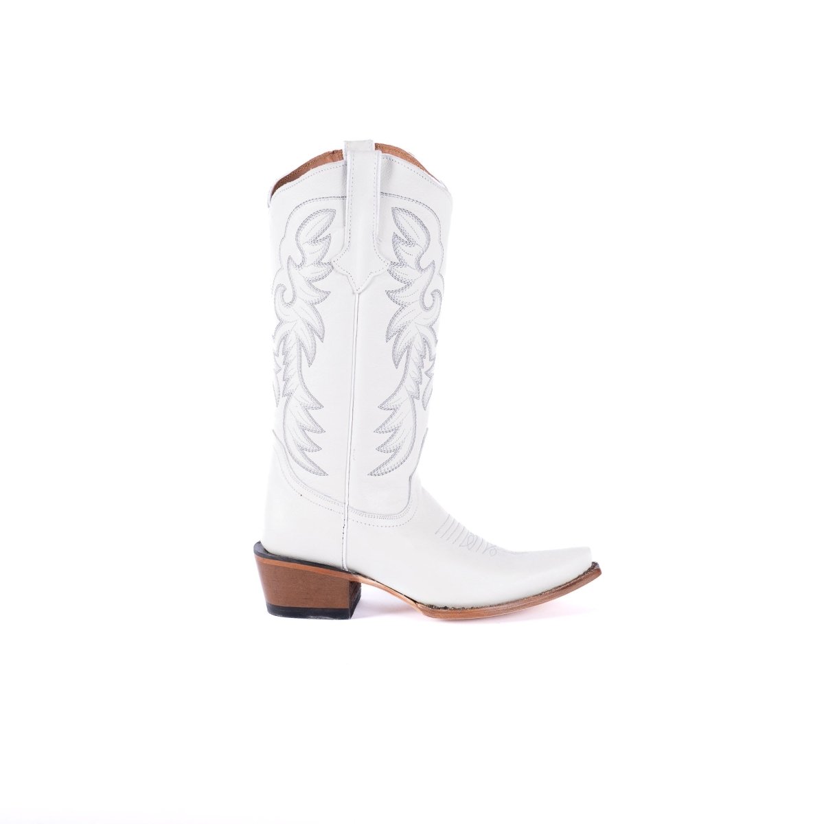 TANNER MARK WOMEN’S Classic White Calf Cowgirl Boots Snip toe - Rancho Sementalvariable